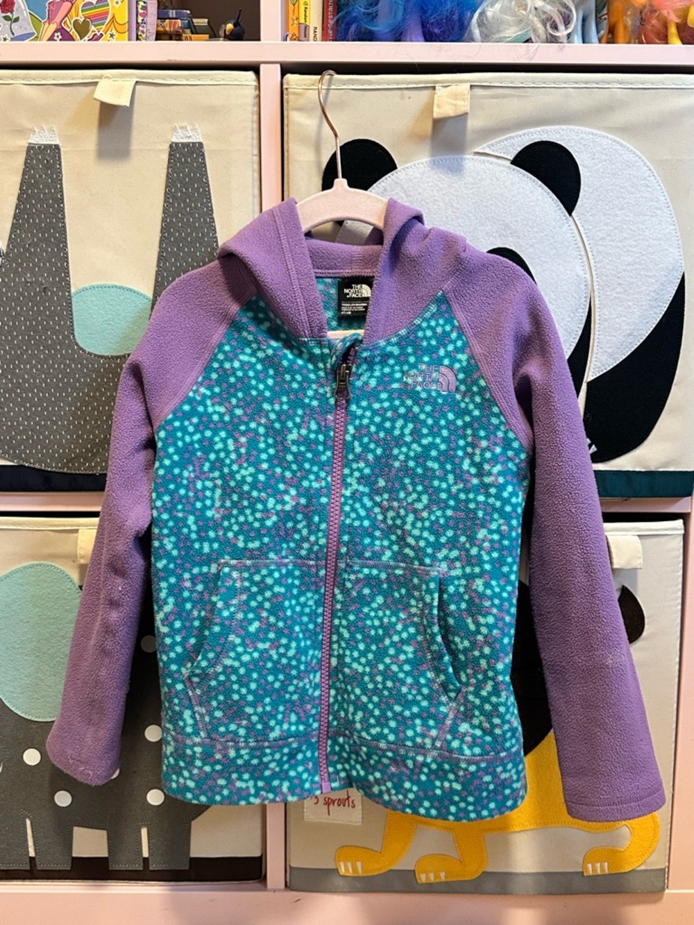 The North Face Purple & Teal Toddler Fleece Hoodie